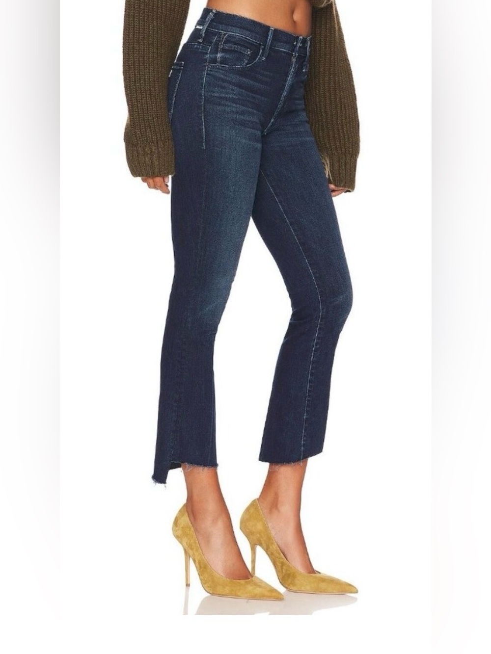 MOTHER The Insider Crop Step Fray Jeans Size 25 Good For You Wash Raw Hem Crop
